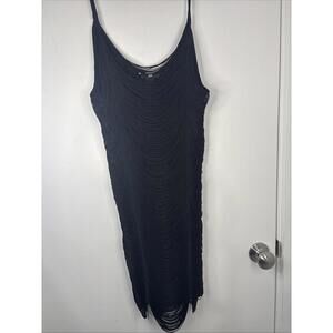 H & M Black Slouch Fringe Cocktail Party Dress New With Tags Womens Size‎ S